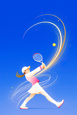 JPG 전신 여자 스포츠 일러스트 한명 들기 성인 파란색 운동복 운동 테니스라켓 테니스공 캡모자 성인여자한명만 스매싱 국내일러스트 AI일러스트 AI콘텐츠 모자_잡화 1 옷 컬러 공 모션 건강 사람 테니스 라켓 테니스용품 여자한명만 성인여자만 파일형식