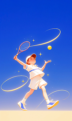 JPG 전신 응시 남자 어린이 스포츠 일러스트 한명 들기 소년 파란색 반짝임 운동복 운동 손들기 테니스라켓 테니스공 캡모자 소년한명만 스매싱 국내일러스트 AI일러스트 AI콘텐츠 모자_잡화 1 시선 옷 컬러 공 모션 건강 사람 테니스 라켓 테니스용품 남자한명만 소년만 파일형식