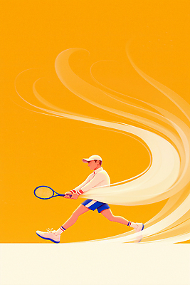 JPG 남자 스포츠 일러스트 한명 들기 성인 운동복 달리기 운동 노란색 테니스라켓 캡모자 성인남자한명만 스매싱 국내일러스트 AI일러스트 AI콘텐츠 모자_잡화 1 옷 컬러 모션 건강 사람 테니스 라켓 남자한명만 성인남자만 파일형식