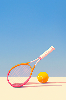 JPG 스포츠 하늘색 일러스트 그림자 사람없음 운동 테니스라켓 테니스공 국내일러스트 AI일러스트 AI콘텐츠 공 건강 파란색 테니스 라켓 테니스용품 파일형식