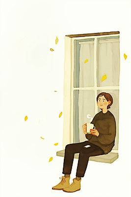 JPG 전신 남자 여유 일러스트 창문 나뭇잎 수채화 한명 미소 앉기 성인 라이프 커튼 수증기 성인남자한명만 웰니스투어 국내일러스트 웰니스 AI일러스트 AI콘텐츠 1 감정 여행 잎 모션 표정 사람 생활 신조어 남자한명만 성인남자만 파일형식