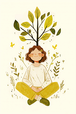 JPG 전신 나무 여자 여유 나비 일러스트 수채화 한명 미소 성인 라이프 눈감음 명상 가부좌 손모으기 성인여자한명만 웰니스투어 국내일러스트 웰니스 AI일러스트 AI콘텐츠 식물 1 감정 여행 곤충 모션 표정 사람 앉기 손짓 생활 신조어 여자한명만 성인여자만 파일형식