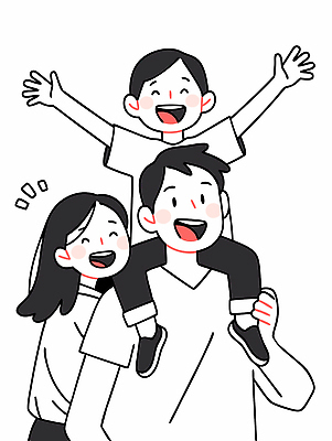 전신 여자 남자 행복 어린이 일러스트 가족 사랑 웃음 소년 상반신 성인 세명 만세 잡기 목말 국내일러스트 AI파일 감정 관계 모션 표정 사람 파일형식 벡터