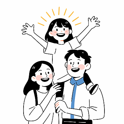 전신 여자 남자 행복 어린이 일러스트 가족 사랑 웃음 소녀 상반신 성인 세명 만세 잡기 목말 국내일러스트 AI파일 감정 관계 모션 표정 사람 파일형식 벡터