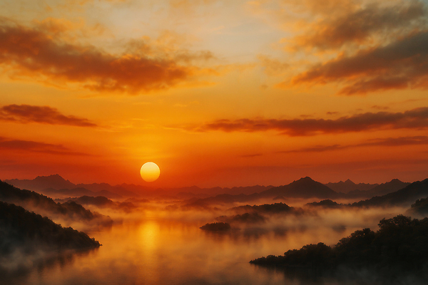 JPG 구름 편집이미지 바다 섬 자연 하늘 풍경 사람없음 태양 일출 노을 편집실사 AI포토 AI콘텐츠 자연요소 CG 생태계 파일형식