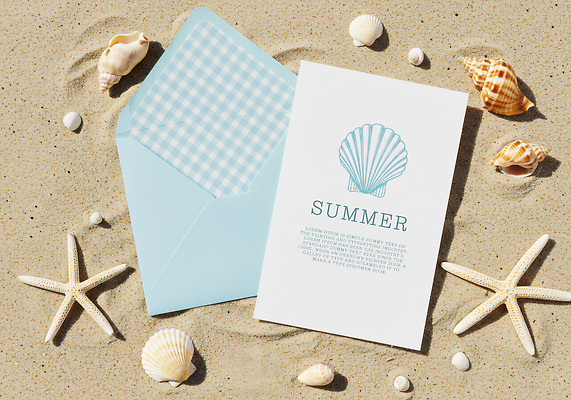 PSD 편집이미지 편지봉투 불가사리 사람없음 모래사장 조개껍데기 소라 편지지 체크무늬 여름성경학교 이미지편집 편집실사 바다 무늬 조개 어패류 봉투 극피동물 편지 CG 성경학교 파일형식 여름_계절