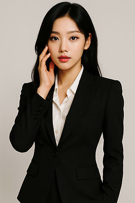 JPG 편집이미지 여자 한명 미소 정장 상반신 성인 만지기 비즈니스우먼 자신감 의료성형뷰티 성인여자한명만 편집실사 AI인물포토 AI콘텐츠 1 옷 감정 비즈니스 모션 표정 사람 직장인 CG 여자한명만 성인여자만 파일형식 AI포토