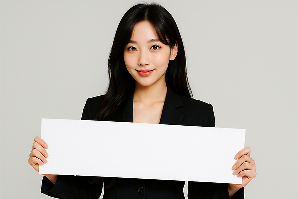 JPG 편집이미지 여자 한명 미소 들기 정장 상반신 성인 팻말 비즈니스우먼 자신감 의료성형뷰티 성인여자한명만 카피스페이스 편집실사 AI인물포토 AI콘텐츠 1 옷 감정 비즈니스 모션 프레임 표정 사람 공백 직장인 CG 여자한명만 성인여자만 파일형식 AI포토