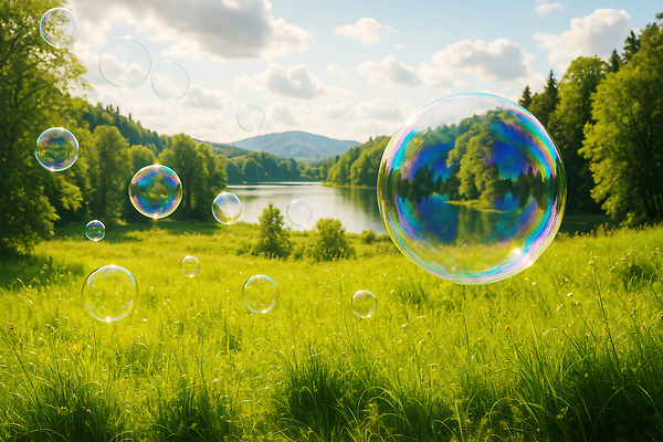 JPG 나무 구름 편집이미지 호수 자연 하늘 산 잔디 초원 사람없음 초록색 햇빛 여름풍경 비눗방울 숲속 감성 동심 편집실사 AI컴퓨터그래픽 AI콘텐츠 자연요소 식물 컬러 컨셉 풍경 태양 숲 CG 생태계 파일형식 여름_계절