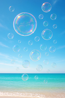 JPG 구름 편집이미지 하늘색 자연 하늘 해변 사람없음 햇빛 여름풍경 비눗방울 감성 화창 수평선 동심 편집실사 AI포토 AI콘텐츠 자연요소 바다 컨셉 날씨 풍경 파란색 태양 CG 생태계 파일형식 여름_계절