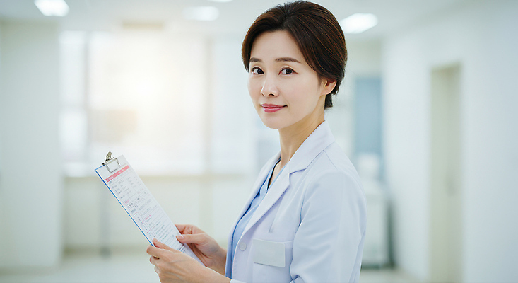 JPG 편집이미지 응시 여자 중년 조명 병원 한명 미소 들기 상반신 깨끗함 흰색 의사가운 상담 서류판 진료기록부 의료성형뷰티 중년여자한명만 편집실사 AI인물포토 AI콘텐츠 1 시선 컬러 컨셉 의학 모션 표정 사람 성인 사무용품 진료 의사 가운 CG 여자한명만 중년여자만 파일형식 AI포토