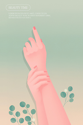 PSD 손 잎 일러스트 손짓 신체부위 뷰티 잡기 민트색 국내일러스트 식물 컬러 모션 사람 파일형식