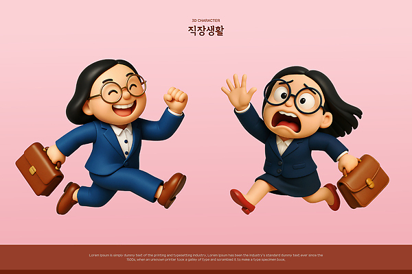전신 PSD 편집이미지 여자 분홍색 서류가방 3D캐릭터 들기 정장 성인 두명 비즈니스라이프 달리기 3D 놀람 비즈니스우먼 좌절 지각 즐거움 출근 공영순 손뻗기 성인여자만 안경낌 다급 편집3D 캐릭터 라이프스타일 옷 감정 안경 컬러 컨셉 가방 비즈니스 모션 표정 사람 직장인 디지털합성 출퇴근 여자만 성인만 파일형식