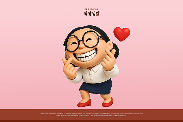 전신 PSD 편집이미지 여자 분홍색 3D캐릭터 한명 웃음 정장 성인 비즈니스라이프 3D 하트 비즈니스우먼 공영순 사회생활 손하트 성인여자한명만 안경낌 편집3D 모양 캐릭터 1 라이프스타일 옷 안경 컬러 비즈니스 표정 사람 손짓 직장인 디지털합성 여자한명만 성인여자만 파일형식