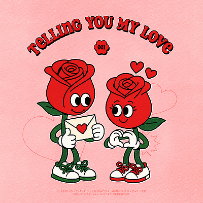 캐릭터 커플 꽃 행복 분홍색 운동화 프로포즈 일러스트 의인화 사랑 웃음 들기 사람없음 빨간색 장미 마주보기 하트 플랫 만화 러브레터 복고 손하트 장미축제 키치 일러캐릭터 AI파일 모양 식물 감정 컬러 신발 컨셉 관계 모션 표정 손짓 편지 꽃축제 파일형식 벡터