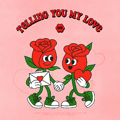 캐릭터 커플 꽃 행복 분홍색 운동화 프로포즈 일러스트 의인화 사랑 웃음 들기 사람없음 빨간색 장미 마주보기 손잡기 하트 플랫 만화 러브레터 복고 장미축제 키치 일러캐릭터 AI파일 모양 식물 감정 컬러 신발 컨셉 관계 모션 표정 편지 꽃축제 파일형식 벡터