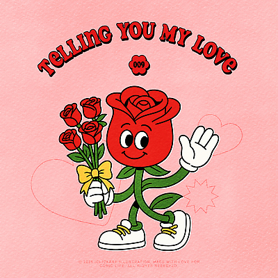 캐릭터 꽃 행복 리본 분홍색 꽃다발 운동화 프로포즈 일러스트 의인화 사랑 웃음 들기 사람없음 빨간색 장미 걷기 플랫 만화 복고 손인사 장미축제 키치 일러캐릭터 AI파일 식물 감정 컬러 신발 컨셉 모션 표정 인사 꽃축제 파일형식 벡터