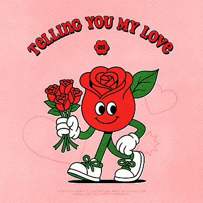 캐릭터 꽃 행복 분홍색 운동화 프로포즈 일러스트 의인화 사랑 웃음 들기 사람없음 빨간색 장미 걷기 플랫 만화 복고 장미축제 키치 일러캐릭터 AI파일 식물 감정 컬러 신발 컨셉 모션 표정 꽃축제 파일형식 벡터