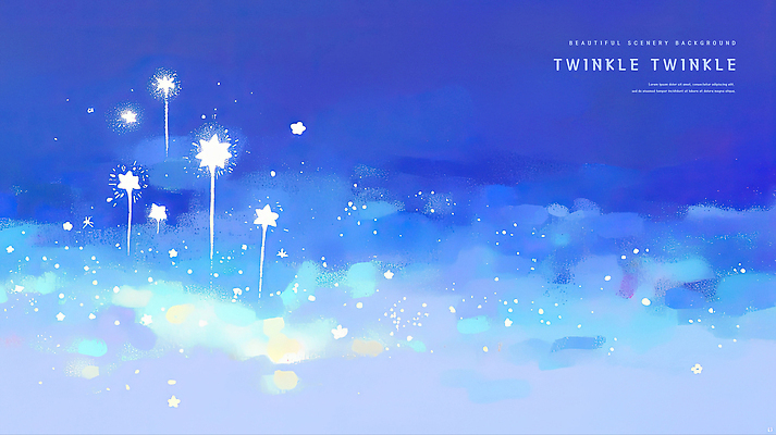 PSD 일러스트 밤하늘 동화 수채화 사람없음 파란색 빛 반짝임 번짐 감성 몽환 이펙트그래픽 국내일러스트 컬러 컨셉 그래픽백그라운드 모션 하늘 야간 파일형식 효과