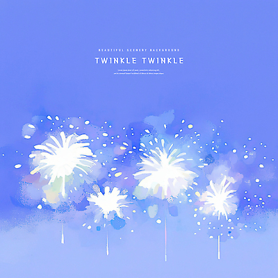 PSD 일러스트 밤하늘 동화 수채화 불꽃놀이 사람없음 파란색 빛 반짝임 번짐 감성 몽환 이펙트그래픽 국내일러스트 컬러 컨셉 그래픽백그라운드 모션 놀이 하늘 야간 파일형식 효과