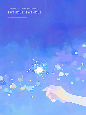 PSD 손 별 일러스트 밤하늘 동화 수채화 불꽃놀이 들기 신체부위 파란색 빛 반짝임 보케 번짐 감성 몽환 이펙트그래픽 스파클라 국내일러스트 자연요소 컬러 컨셉 그래픽백그라운드 모션 놀이 하늘 폭죽 사람 야간 파일형식 효과