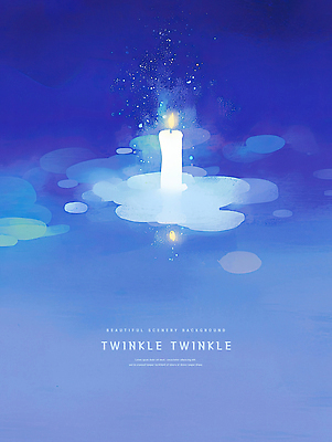 PSD 일러스트 촛불 동화 수채화 사람없음 파란색 빛 반짝임 야간 번짐 감성 촛농 몽환 이펙트그래픽 국내일러스트 자연요소 컬러 컨셉 그래픽백그라운드 초 모션 파일형식 효과