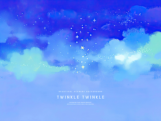 PSD 구름 일러스트 밤하늘 동화 수채화 사람없음 파란색 빛 반짝임 번짐 감성 은하수 몽환 이펙트그래픽 국내일러스트 자연요소 컬러 컨셉 그래픽백그라운드 모션 자연 하늘 야간 파일형식 효과