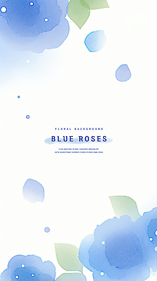 PSD 꽃잎 하늘색 잎 일러스트 여름꽃 수채화 사람없음 장미 꽃프레임 국내일러스트 식물 꽃 프레임 파란색 파일형식 여름_계절