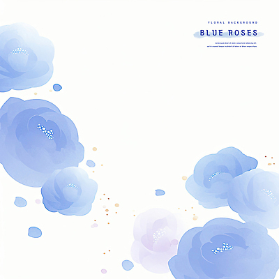 PSD 하늘색 일러스트 여름꽃 수채화 사람없음 장미 국내일러스트 꽃 파란색 파일형식 여름_계절