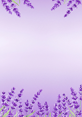 JPG 잎 꽃백그라운드 일러스트 여름꽃 수채화 사람없음 보라색 라벤더 꽃프레임 카피스페이스 국내일러스트 AI일러스트 AI콘텐츠 식물 꽃 컬러 백그라운드 프레임 공백 허브 파일형식 여름_계절