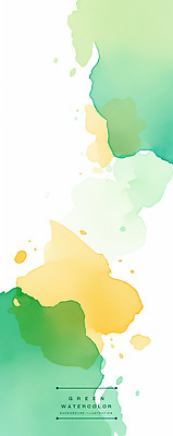 PSD 세로배너 일러스트 붓터치 추상 수채화 사람없음 초록색 노란색 번짐 겹침 국내일러스트 배너 컬러 무늬 세로 파일형식 효과