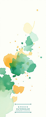 PSD 세로배너 일러스트 붓터치 추상 수채화 사람없음 초록색 노란색 번짐 겹침 국내일러스트 배너 컬러 무늬 세로 파일형식 효과