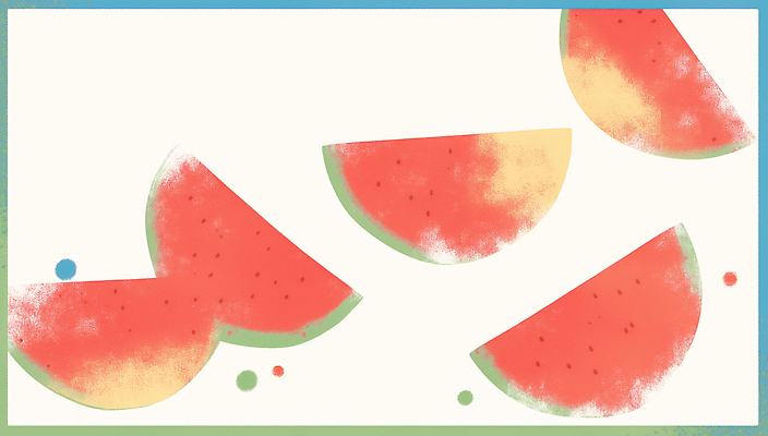 JPG 일러스트 수채화 사람없음 빨간색 여름 원형 수박조각 국내일러스트 AI일러스트 AI콘텐츠 도형 계절 컬러 조각 수박 파일형식