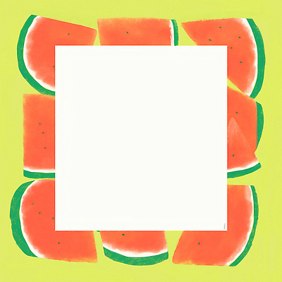 JPG 일러스트 추상 수채화 프레임 사람없음 연두색 여름 수박조각 카피스페이스 국내일러스트 AI일러스트 AI콘텐츠 계절 조각 무늬 수박 초록색 공백 파일형식