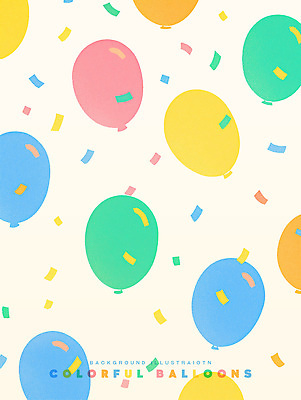 PSD 일러스트 사람없음 컬러풀 파티 꽃가루 풍선 국내일러스트 컬러 이벤트 가루 파일형식