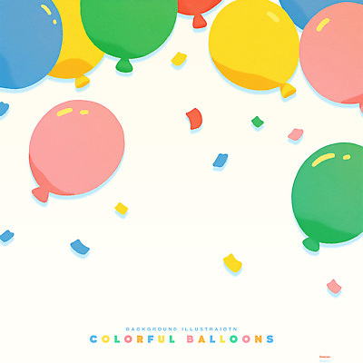 PSD 일러스트 사람없음 컬러풀 파티 꽃가루 풍선 국내일러스트 컬러 이벤트 가루 파일형식