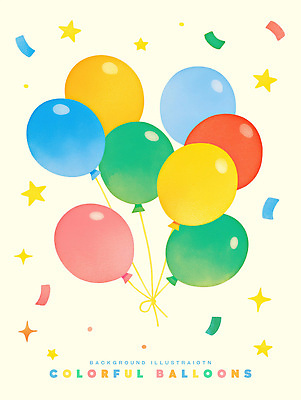 PSD 별 일러스트 사람없음 컬러풀 파티 꽃가루 풍선 국내일러스트 자연요소 컬러 이벤트 가루 파일형식