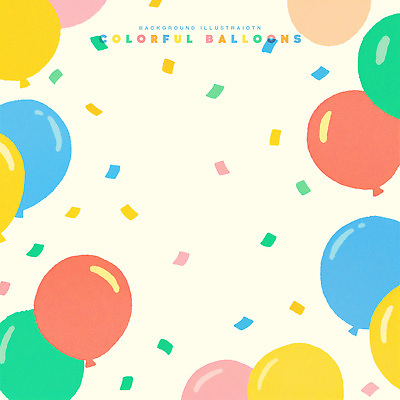 PSD 일러스트 프레임 사람없음 컬러풀 파티 꽃가루 풍선 국내일러스트 컬러 이벤트 가루 파일형식