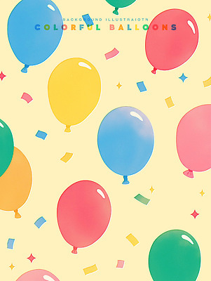 PSD 일러스트 사람없음 컬러풀 파티 꽃가루 풍선 국내일러스트 컬러 이벤트 가루 파일형식