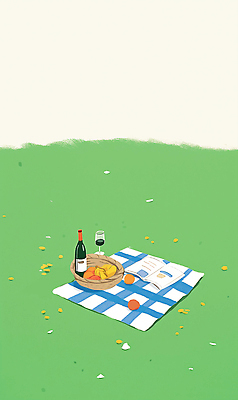 JPG 와인잔 일러스트 잔디 사람없음 책 소풍 여름풍경 와인병 돗자리 체크무늬 과일바구니 국내일러스트 AI일러스트 AI콘텐츠 식물 무늬 술잔 과일 병_용기 풍경 야외활동 바구니 와인 파일형식 여름_계절