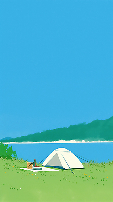 JPG 접시 하늘색 일러스트 텐트 잔디 사람없음 소풍 여름풍경 풀 강가 와인병 돗자리 소풍바구니 국내일러스트 AI일러스트 AI콘텐츠 식물 식기 병_용기 캠핑도구 풍경 파란색 강 야외활동 바구니 와인 파일형식 여름_계절