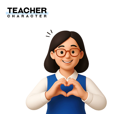 PSD 편집이미지 여자 3D캐릭터 직업캐릭터 한명 웃음 상반신 성인 3D 교사 손하트 성인여자한명만 안경낌 편집3D 직업 캐릭터 1 안경 표정 사람 손짓 디지털합성 여자한명만 성인여자만 파일형식