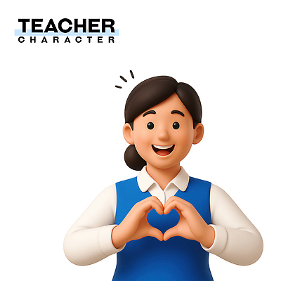 PSD 편집이미지 여자 3D캐릭터 직업캐릭터 한명 웃음 상반신 성인 3D 교사 손하트 성인여자한명만 편집3D 직업 캐릭터 1 표정 사람 손짓 디지털합성 여자한명만 성인여자만 파일형식