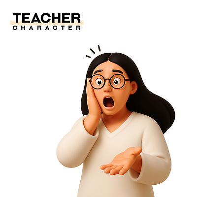 PSD 편집이미지 여자 3D캐릭터 직업캐릭터 입벌림 한명 상반신 성인 3D 교사 놀람 성인여자한명만 안경낌 편집3D 직업 캐릭터 1 감정 안경 표정 사람 디지털합성 여자한명만 성인여자만 파일형식