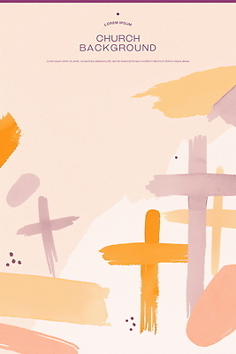 PSD 기독교 백그라운드 십자가 잎 일러스트 붓터치 수채화 사람없음 교회 연보라색 겹침 카피스페이스 국내일러스트 식물 종교 종교건축 건물 보라색 공백 파일형식