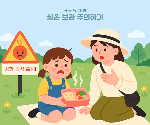 전신 구름 여자 어린이 일러스트 하늘 들기 소녀 잔디 초원 성인 두명 소풍 놀람 좌절 무릎꿇기 돗자리 도시락 안전수칙 조심 도시락통 식중독 썩음 예방교육 울상 주의표지판 챙모자 여자만 국내일러스트 질병예방 AI파일 자연요소 식물 모자_잡화 교육 감정 음식 컨셉 모션 표정 안전 사람 야외활동 표지판 용기_그릇 질병 예방 파일형식 벡터