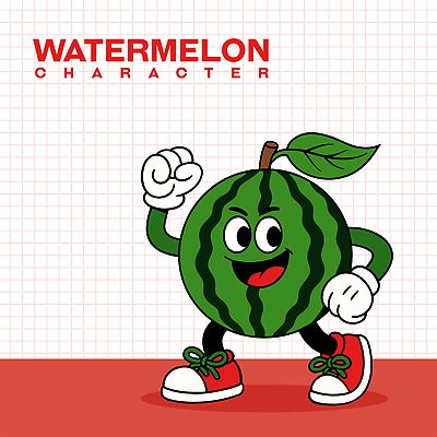 운동화 잎 일러스트 응원 수박 미소 사람없음 초록색 여름 손들기 귀여움 파이팅 주먹 수박캐릭터 일러캐릭터 AI파일 식물 캐릭터 계절 컬러 신발 컨셉 과일 모션 표정 파일형식 벡터