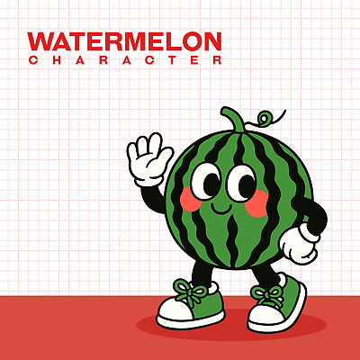 허리손 운동화 일러스트 수박 미소 사람없음 초록색 여름 손들기 귀여움 수줍음 손인사 수박캐릭터 일러캐릭터 AI파일 캐릭터 계절 감정 컬러 포즈 신발 컨셉 과일 모션 표정 인사 파일형식 벡터