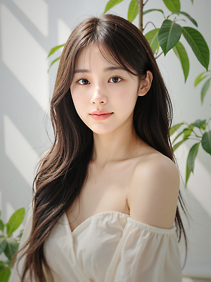 JPG 편집이미지 응시 여자 잎 그림자 한명 미소 상반신 성인 햇빛 뷰티 뷰티풀 청순 의료성형뷰티 성인여자한명만 편집실사 오프숄더 AI인물포토 AI콘텐츠 식물 1 시선 컨셉 상의 표정 사람 태양 CG 여자한명만 성인여자만 파일형식 AI포토