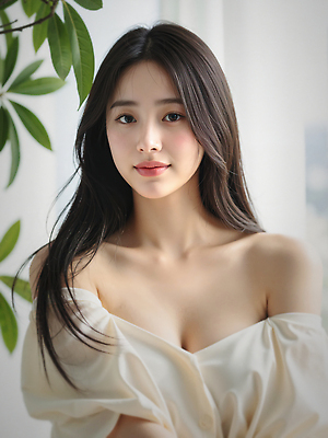 JPG 편집이미지 응시 여자 잎 한명 미소 상반신 성인 햇빛 뷰티 뷰티풀 청순 의료성형뷰티 성인여자한명만 편집실사 오프숄더 AI인물포토 AI콘텐츠 식물 1 시선 컨셉 상의 표정 사람 태양 CG 여자한명만 성인여자만 파일형식 AI포토